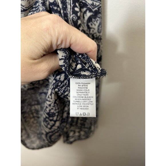 Susan Graver Artisan Blue  Floral Open Front Duster Kimono Vest Size Medium - Picture 5 of 9